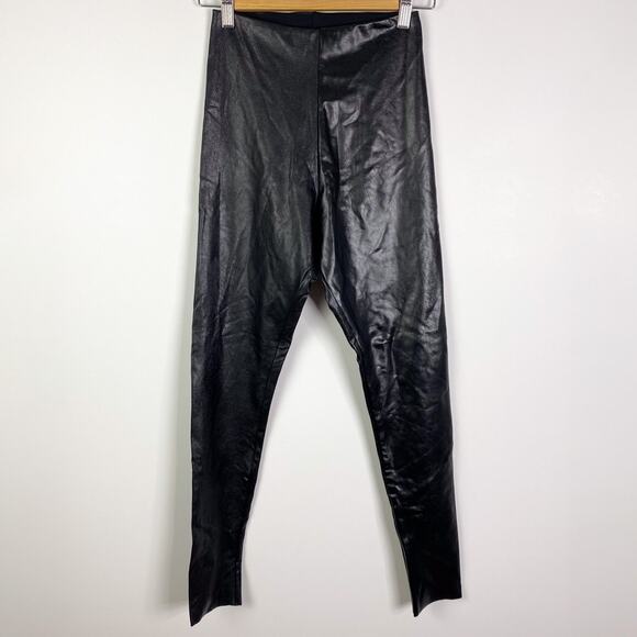 Commando Leggings Size M Black Faux Leather - Picture 1 of 8